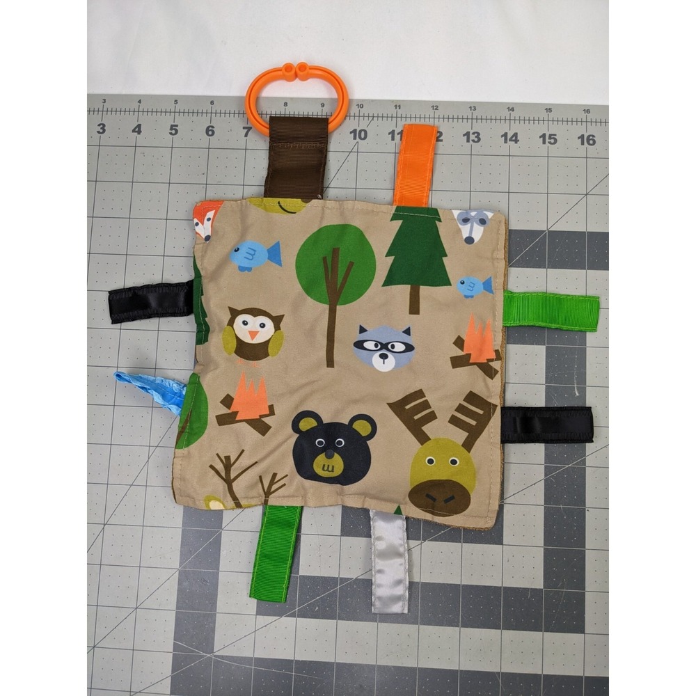 Baby Jack Forest Animal Lovey Security Blanket Clip On 8 Inch